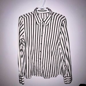 Black and white striped blouse - Size S